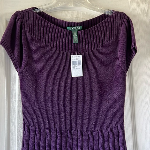 Ralph Lauren Purple Sweater Knit Dress NWT - Picture 6 of 9